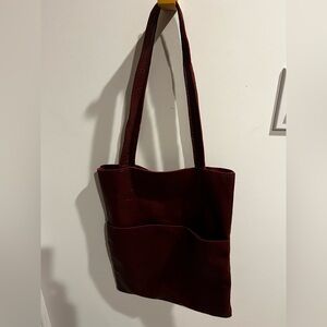 Elegant Burgundy Leather Tote Bag